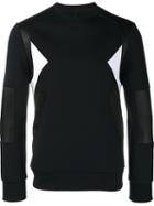 Neil Barrett Geometric Panelled Sweatshirt, Men's, Size: Medium, Blue, Cotton/polyamide/polyurethane/viscose