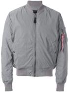 Alpha Industries Zipped Arm Bomber Jacket, Men's, Size: Medium, Grey, Nylon/polyester