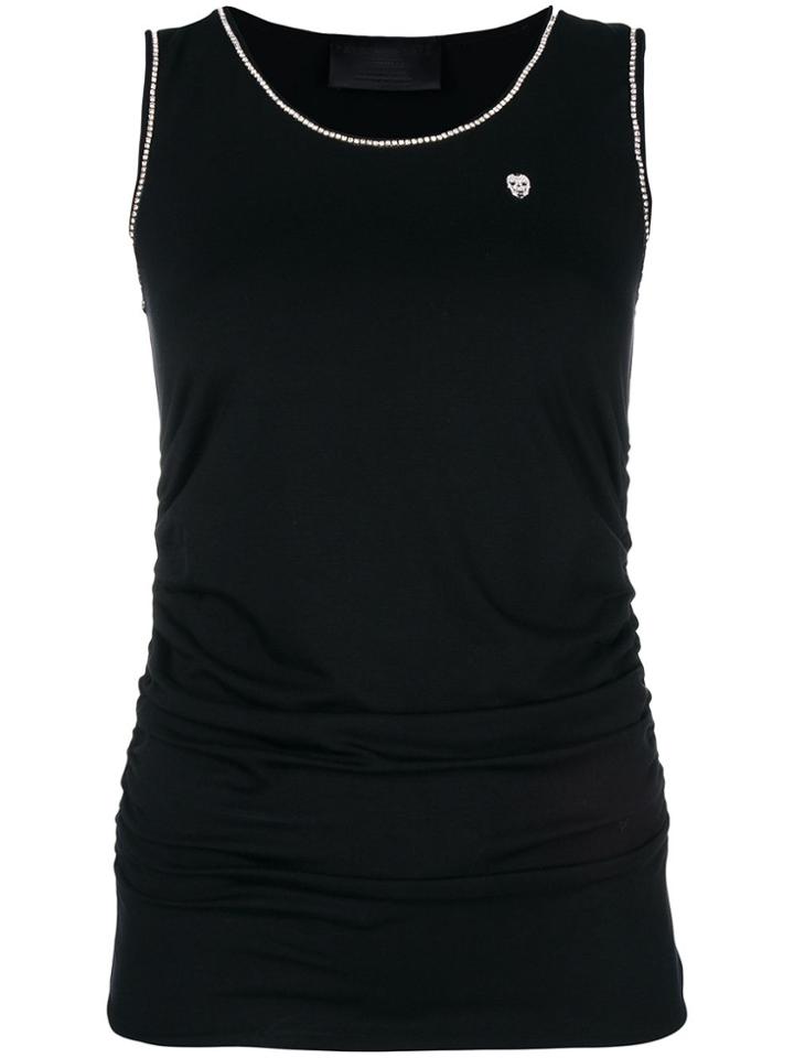 Philipp Plein Strass Embellished Top - Black