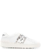 Valentino Valentino Garavani Kiss Print Lace-up Sneakers - White