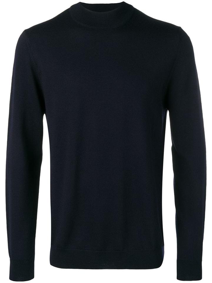 Nn07 Mock Neck Knit Sweater - Blue