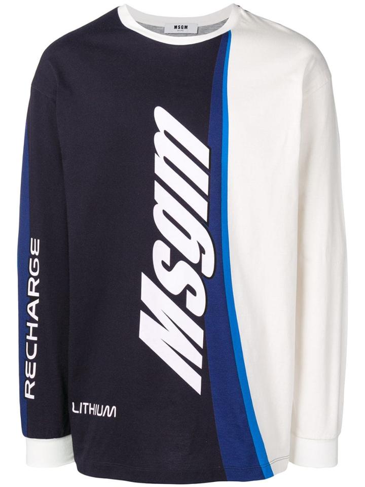 Msgm Lithium Printed Sweatshirt - Blue