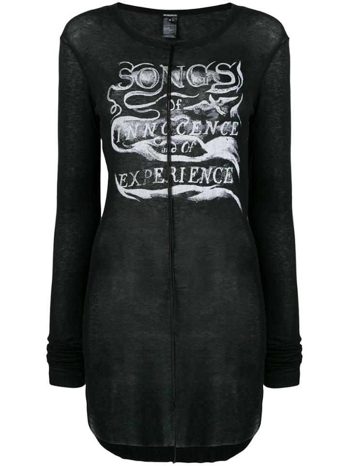 Ann Demeulemeester Printed Motif Jersey - Black