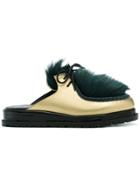 Sacai Shearling Chukka Mules - Green