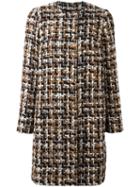 Dolce & Gabbana Tweed Coat, Women's, Size: 42, Brown, Wool/nylon/acrylic/silk