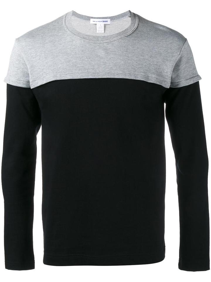 Comme Des Garçons Shirt Colour Block Sweatshirt, Men's, Size: Small, Black, Cotton