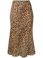 Nanushka Leopard Print Midi Skirt - Orange