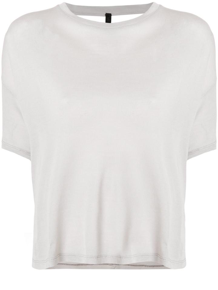Unravel Project Ruffled V-back T-shirt - White