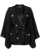 Balmain Belted Kimono Jacket - Black