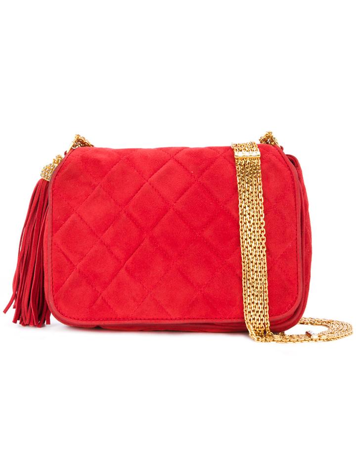 Chanel Vintage Tassel Detail Shoulder Bag - Red