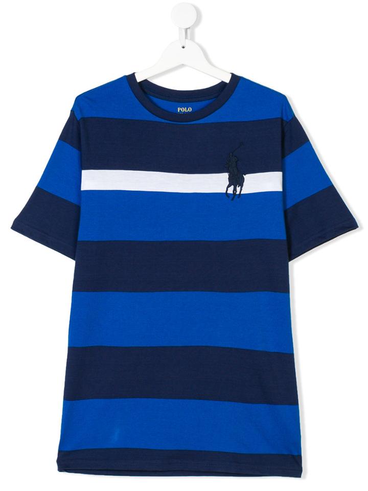 Ralph Lauren Kids Teen Striped Logo T-shirt - Blue