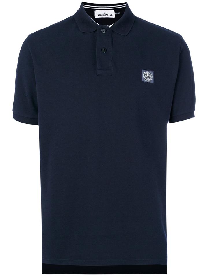 Stone Island - Logo Patch Polo Shirt - Men - Cotton - L, Blue, Cotton