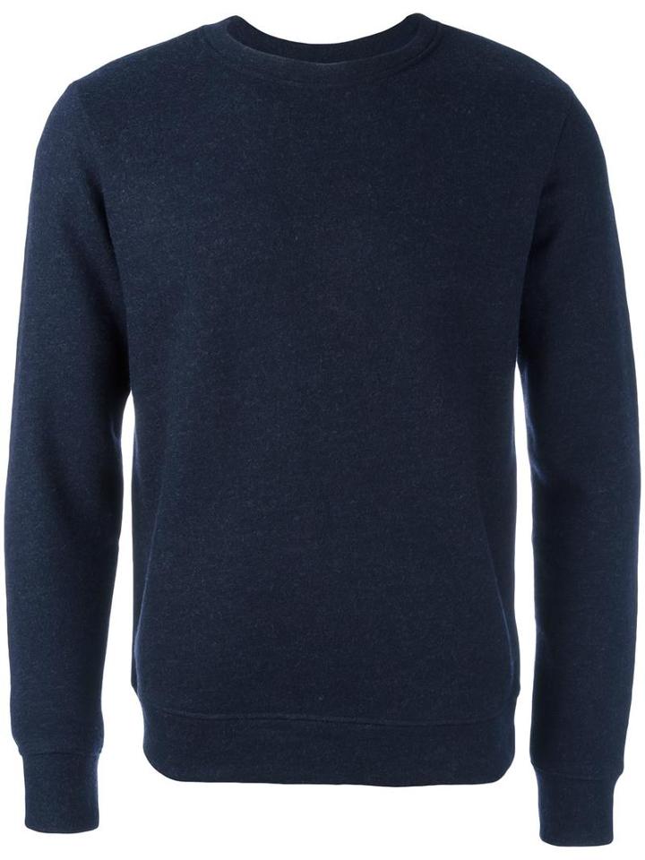 A.p.c. Crew Neck Sweater, Men's, Size: Medium, Blue, Cotton/wool