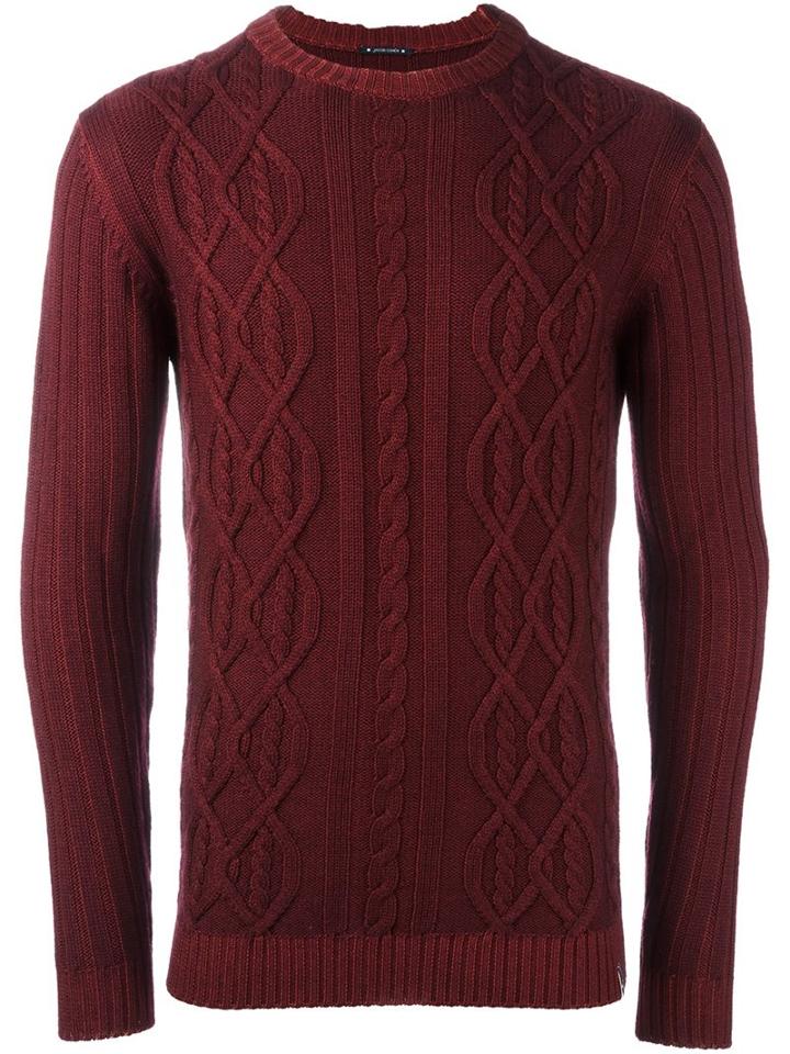 Jacob Cohen Crew Neck Jumper, Men's, Size: Medium, Red, Wool