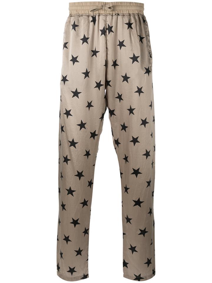 Faith Connexion Star Print Joggers, Men's, Size: Large, Green, Silk