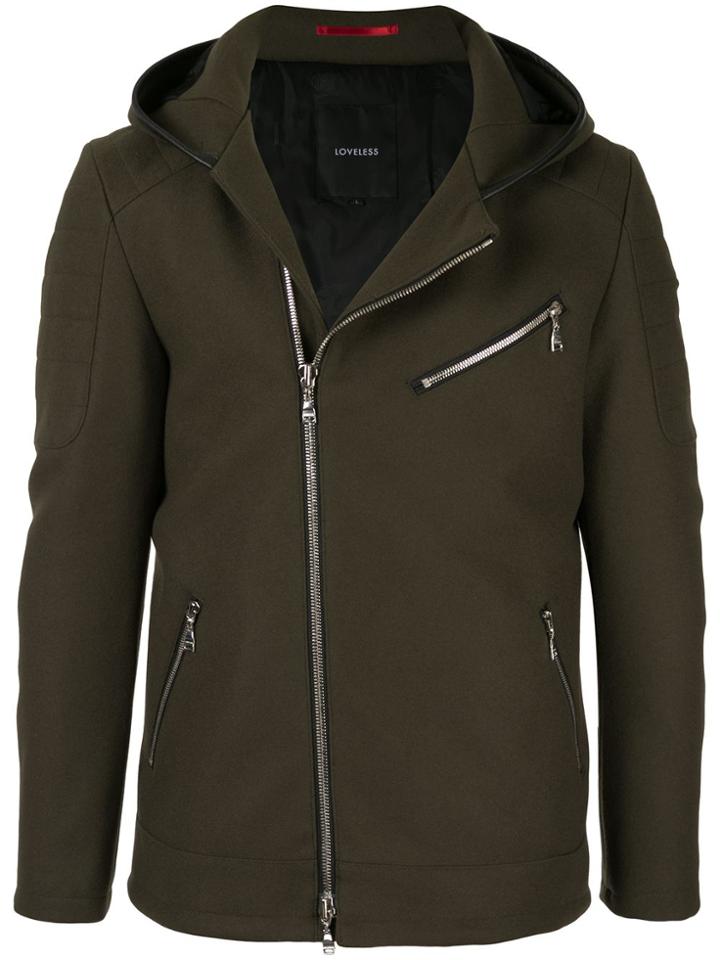 Loveless Off-centre Zipped Jacket - Green