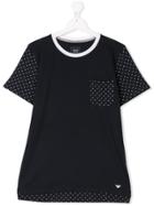 Armani Junior Logo Trimmed T-shirt - Blue