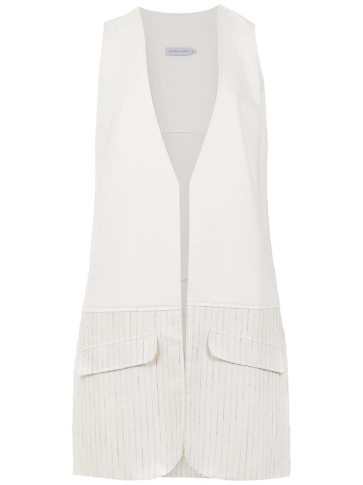 Mara Mac Long Waistcoat - White