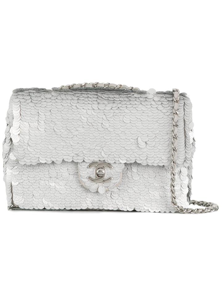 Chanel Vintage Sequinned Flap Shoulder Bag - Metallic