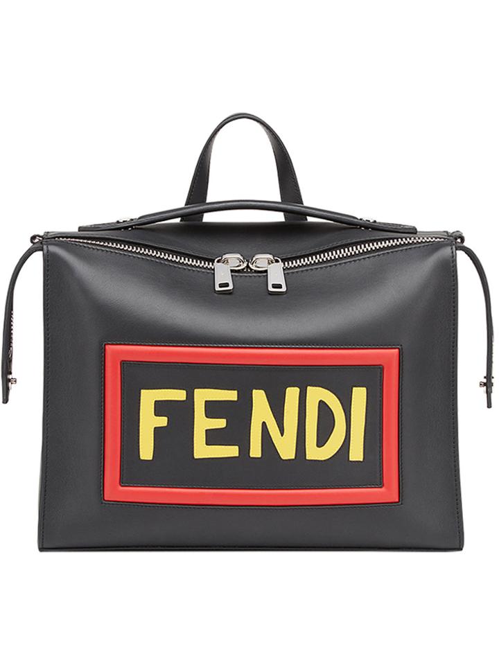 Fendi Logo Messenger Bag - Black