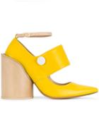Jacquemus Pointed Block Heel Pumps - Yellow & Orange