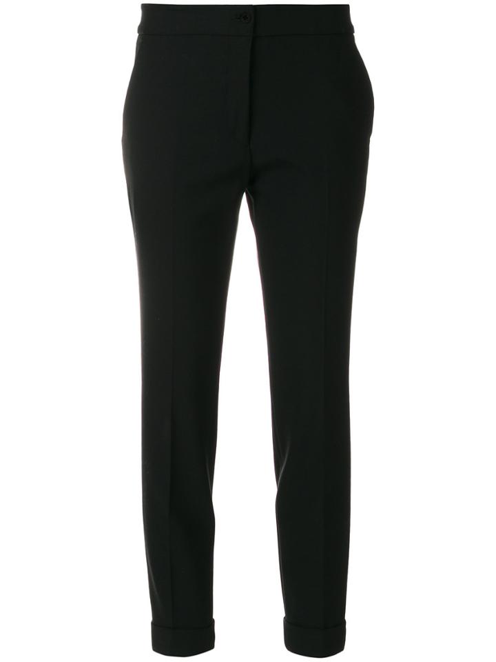 Etro Folded Hem Cropped Trousers - Black