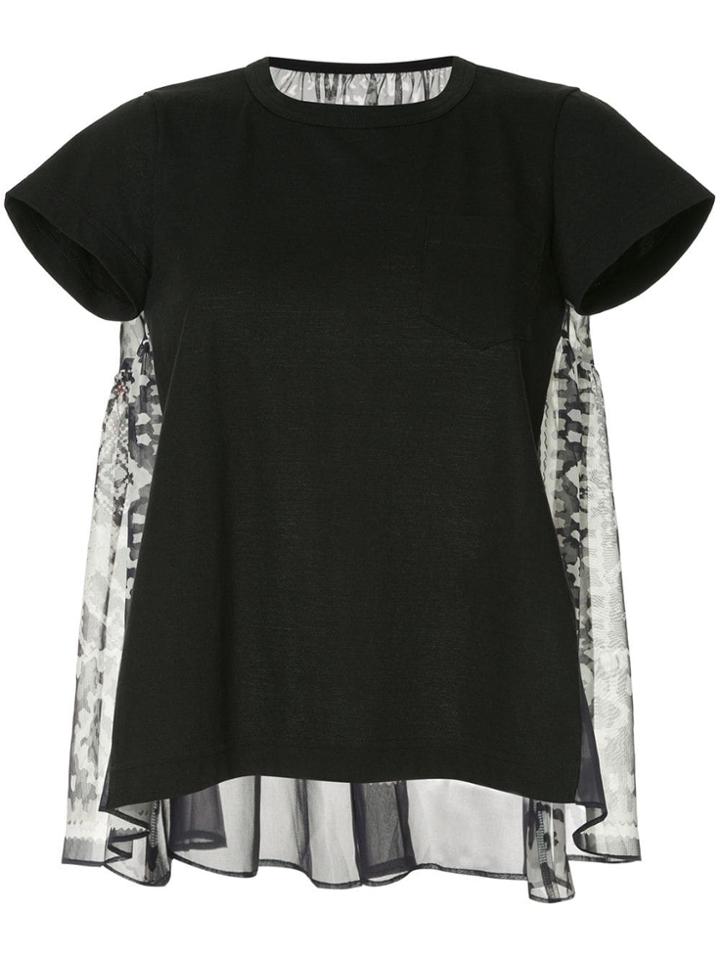 Sacai Print Panel T-shirt - Black