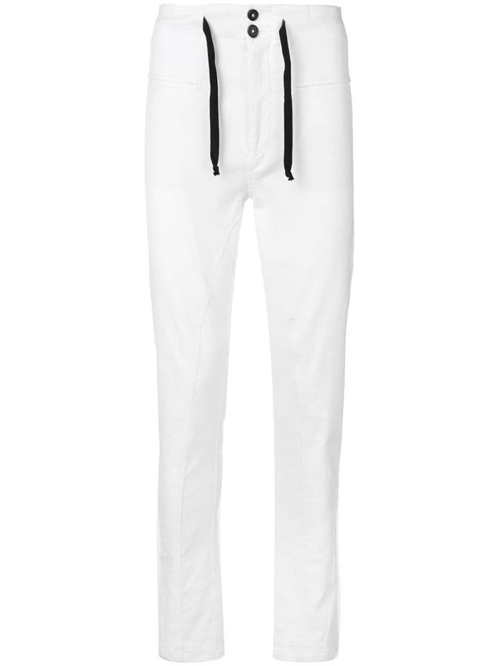 Ann Demeulemeester Slim Fit Trousers - White