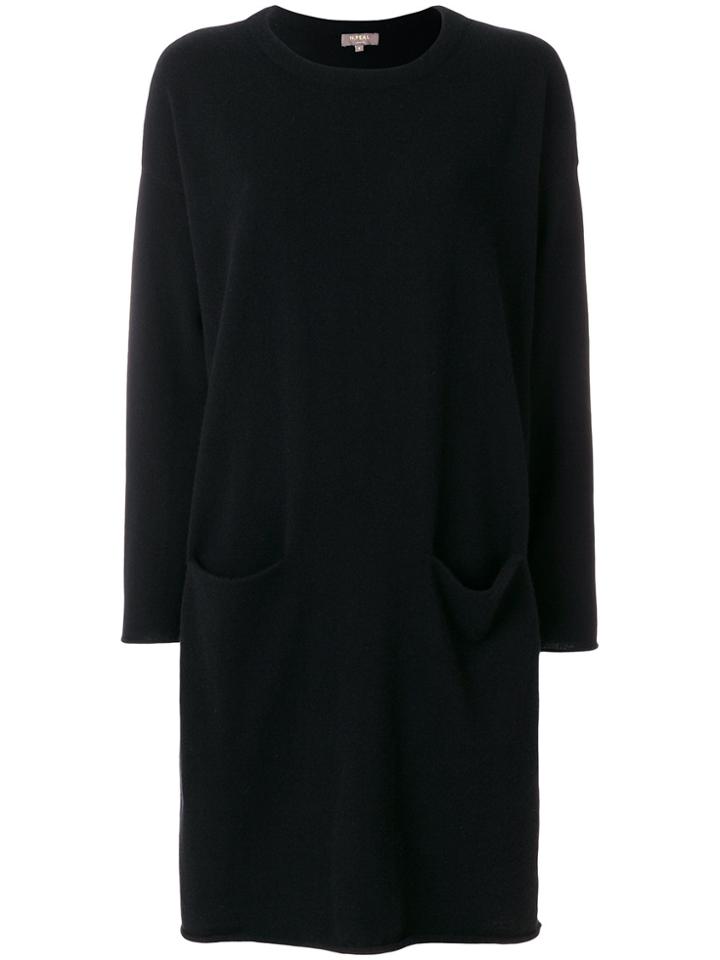N.peal Pocket Front Sweater Dress - Black