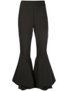 Ellery Full Flare Cropped Trousers - Black