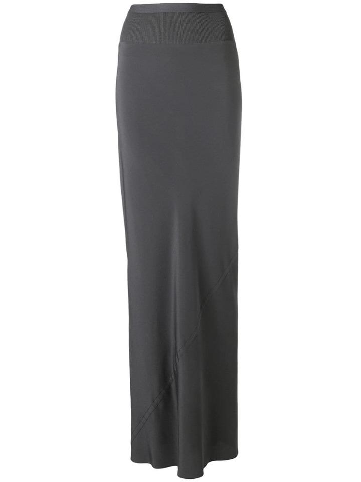 Rick Owens Slim Long Skirt - Grey