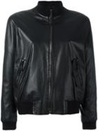 Hermès Vintage Leather Bomber Jacket, Women's, Size: 44, Black