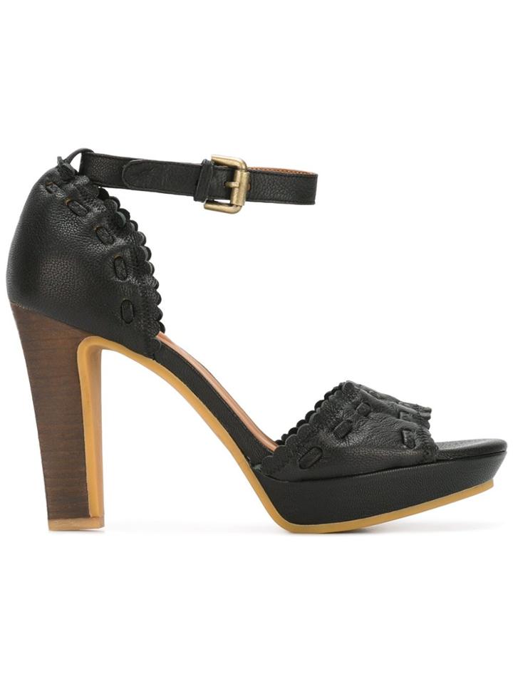 See By Chloé Scalloped Detail Sandals - Black