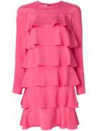Valentino Ruffle Design Dress - Pink & Purple