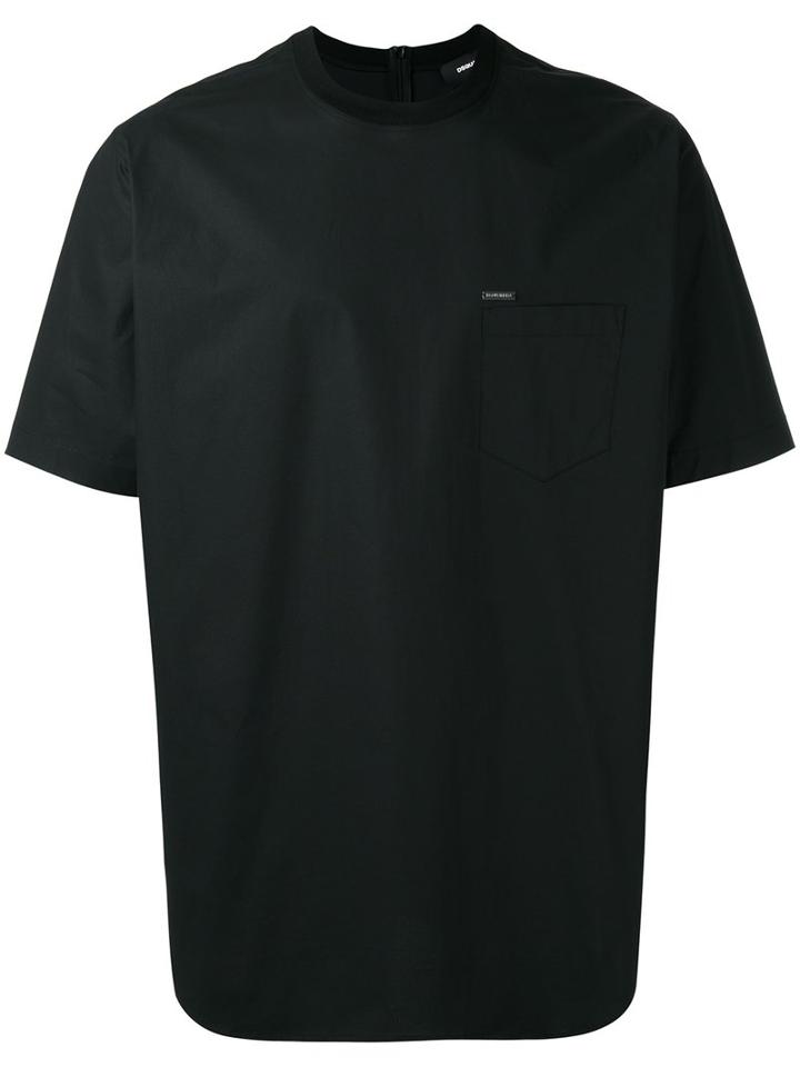 Dsquared2 Zipped Back Pocket T-shirt, Men's, Size: 44, Black, Cotton/spandex/elastane