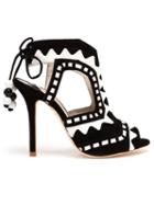 Sophia Webster Riko Sandals, Women's, Size: 38.5, Black, Patent Leather/suede