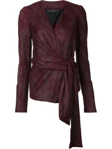Urban Zen Wrap Jacket, Women's, Size: Small, Red, Goat Suede