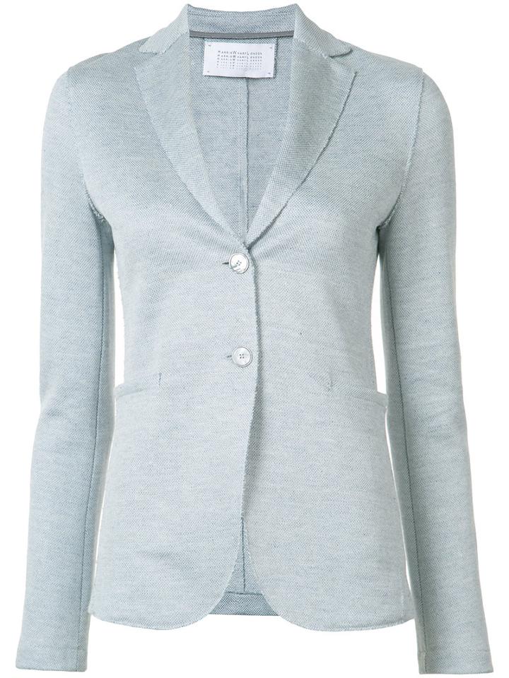 Harris Wharf London Textured Blazer Jacket, Women's, Size: 44, Blue, Cotton/linen/flax