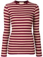 Erika Cavallini Knitted Striped Top - Red