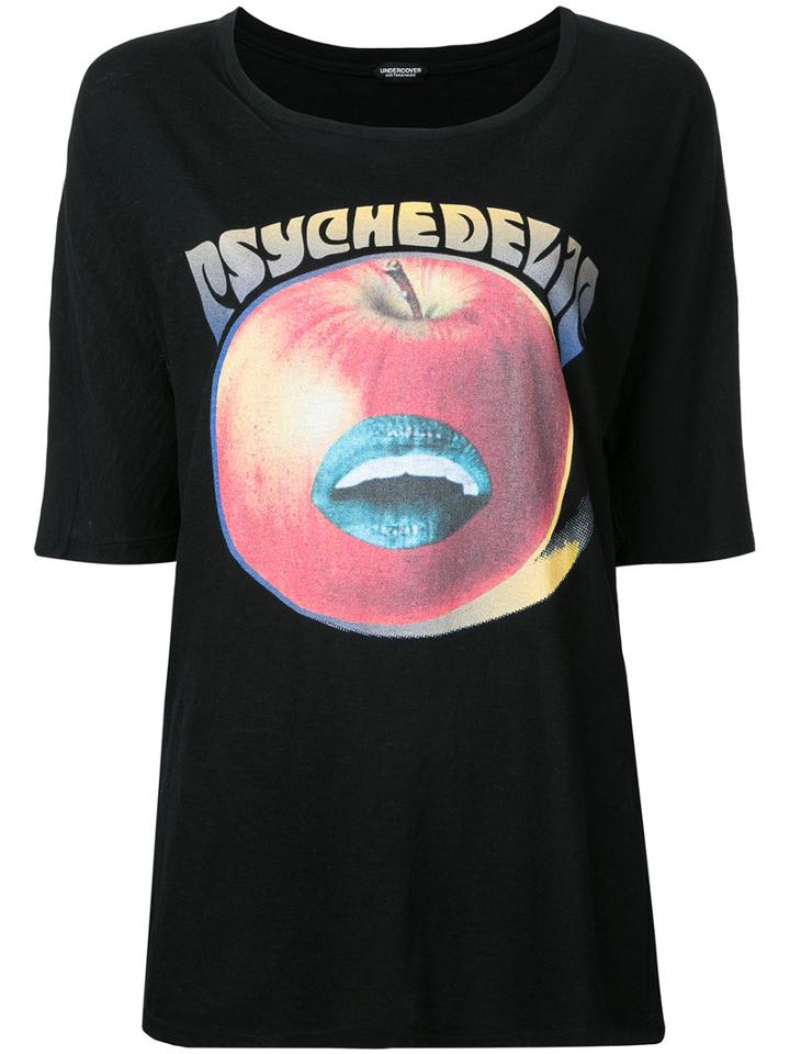 Undercover - Apple Print T-shirt - Women - Cotton - One Size, Black, Cotton