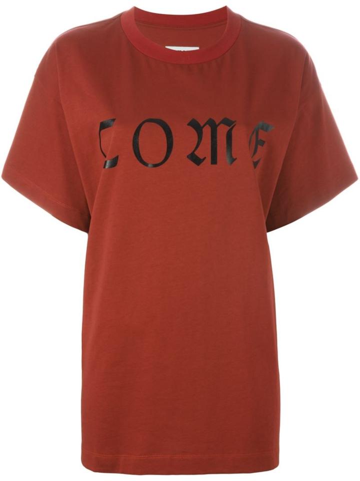 Mm6 Maison Margiela Come Print T-shirt, Women's, Size: M, Red, Cotton