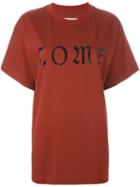 Mm6 Maison Margiela Come Print T-shirt, Women's, Size: M, Red, Cotton