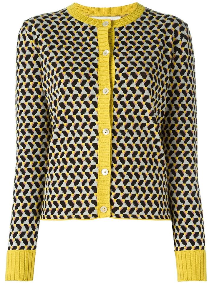 Marni Geometric Intarsia Cardigan, Women's, Size: 42, Nylon/virgin Wool