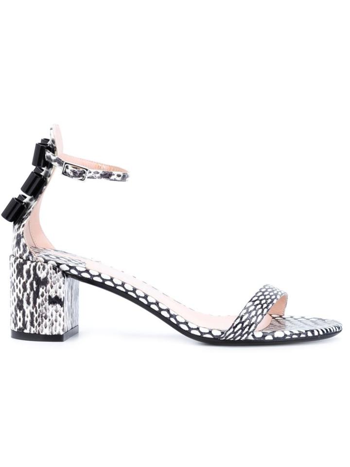 Salvatore Ferragamo Printed Sandals, Women's, Size: 37.5, White, Leather