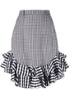 House Of Holland - Gingham Midi Skirt - Women - Cotton/polyester - 14, Black, Cotton/polyester