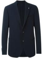 Lardini Buttoned Blazer, Men's, Size: 50, Blue, Cupro/viscose/wool