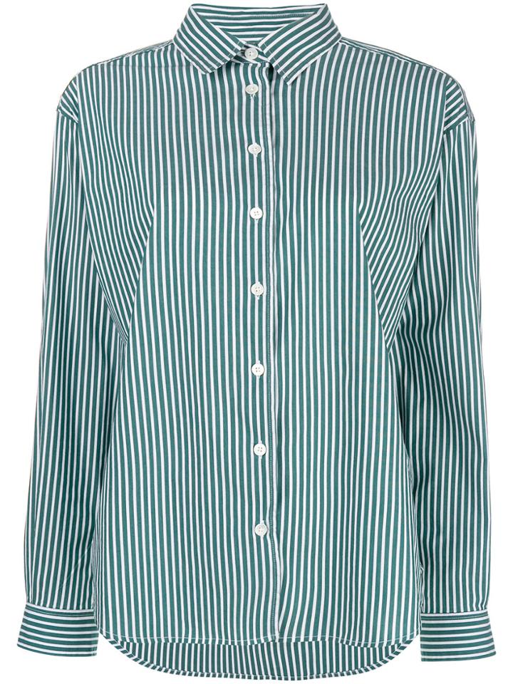 Closed Striped Fitted Shirt - Green