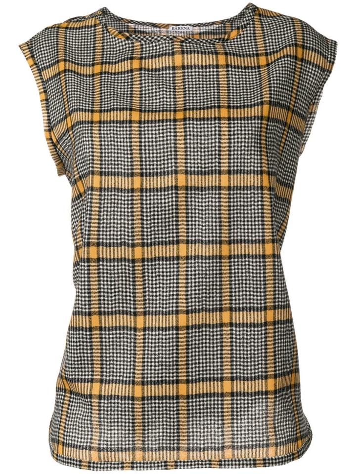 Barena Check Sleeveless Top - Yellow & Orange