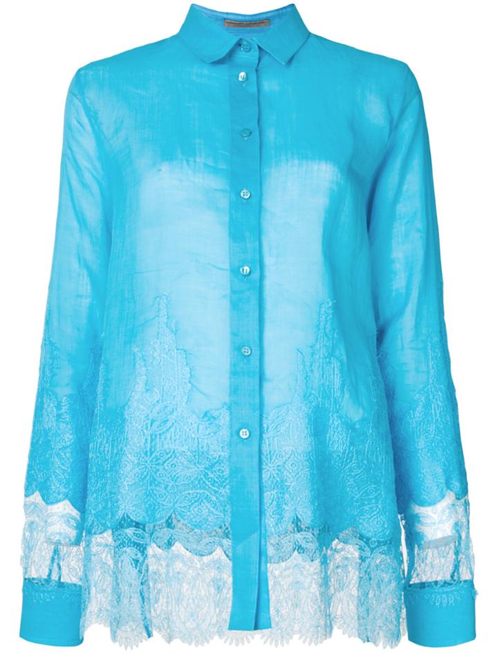 Ermanno Scervino Lace Panel Shirt - Blue