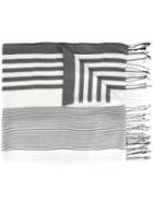 Twin-set - Woven Stripe Scarf - Women - Viscose - One Size, Women's, Grey, Viscose
